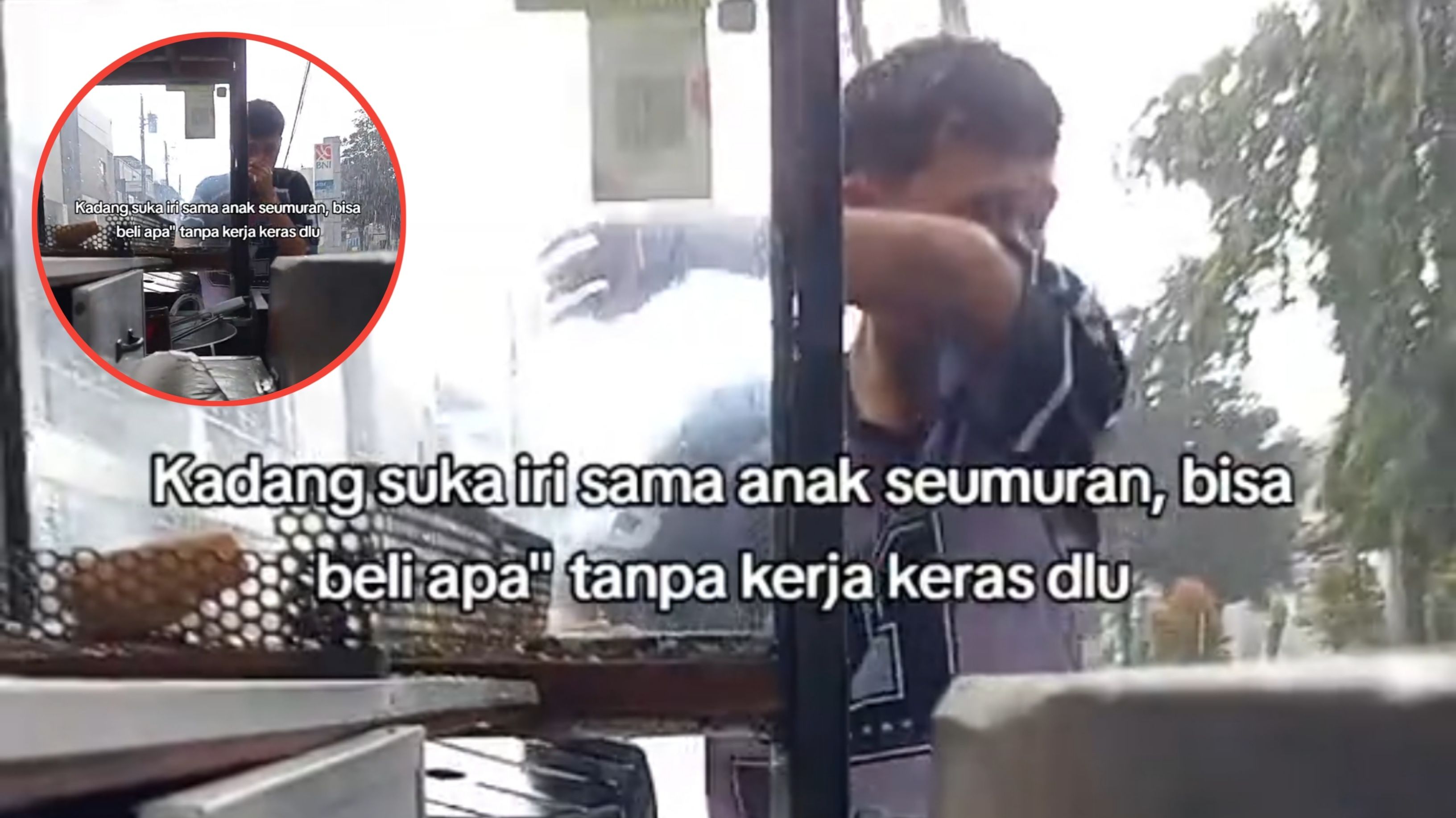 “Kadang Suka Iri”, Curhatan Penjual Batagor Saat Hujan Viral di Media Sosial