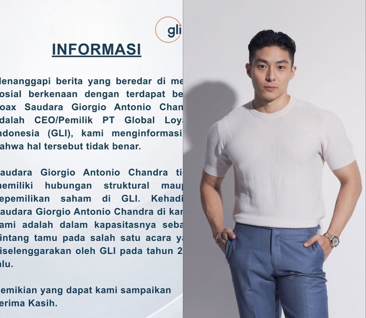 Pacar Sarwendah, Giorgio Antonio Chandra Ternyata Bukan CEO PT. GLI, Ini Penjelasan Perusahaan