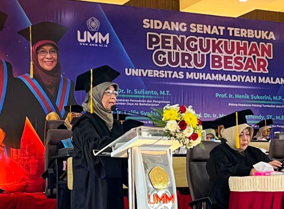 UMM Cetak Sejarah, Prof. Lailis Syafaah Dikukuhkan sebagai Guru Besar Rekayasa Biomedik Pertama