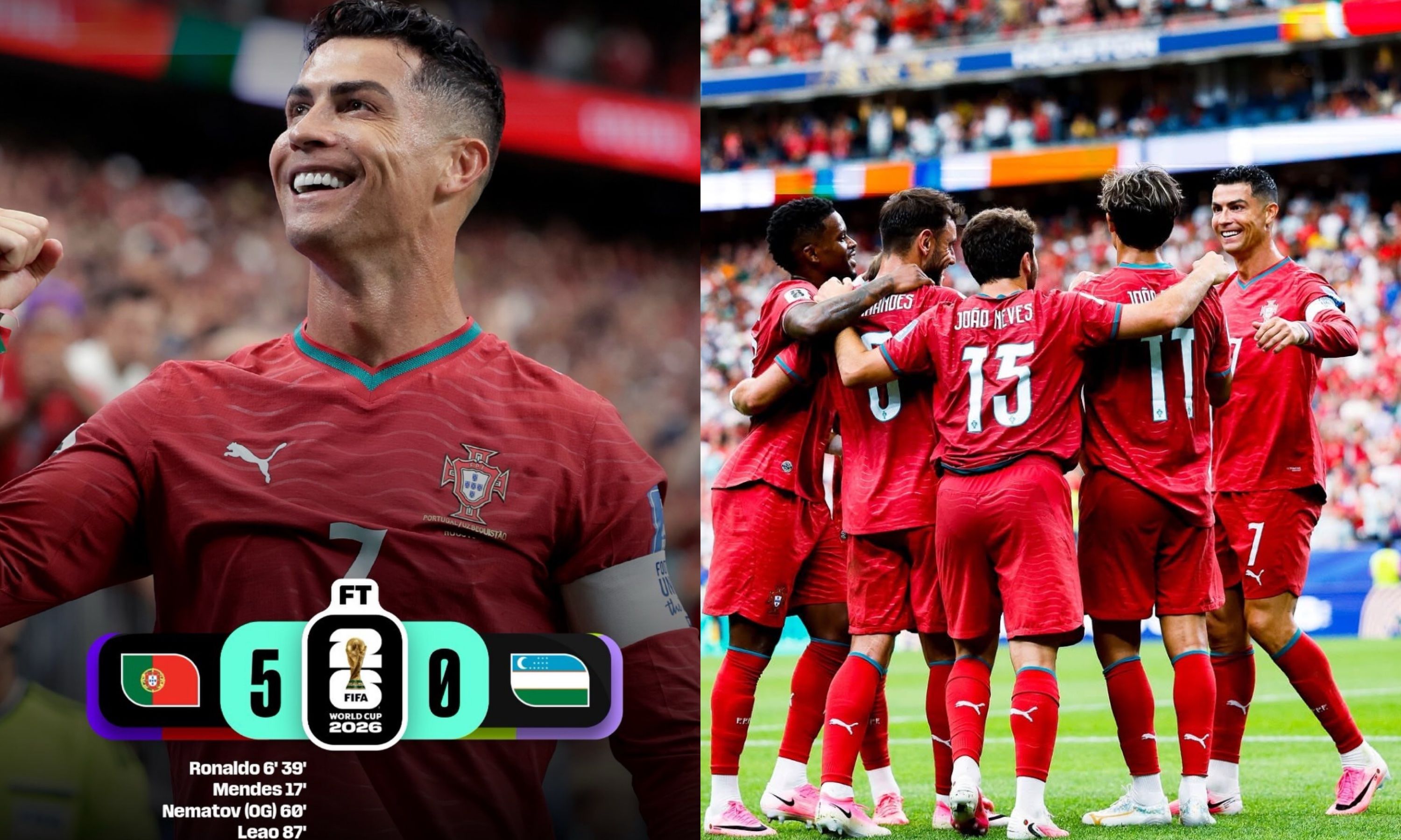 4 Fakta Pertandingan Portugal vs Uzbekistan di Piala Dunia 2026: Brace Sang Goat Cristiano Ronaldo Jadi Sorotan