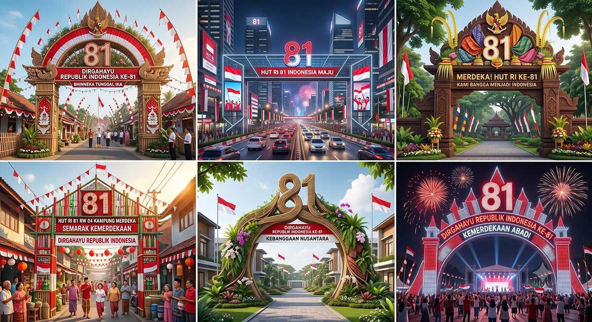 6 Contoh Prompt AI Desain Gapura 17 Agustus: Inspirasi Estetik untuk HUT RI ke-81