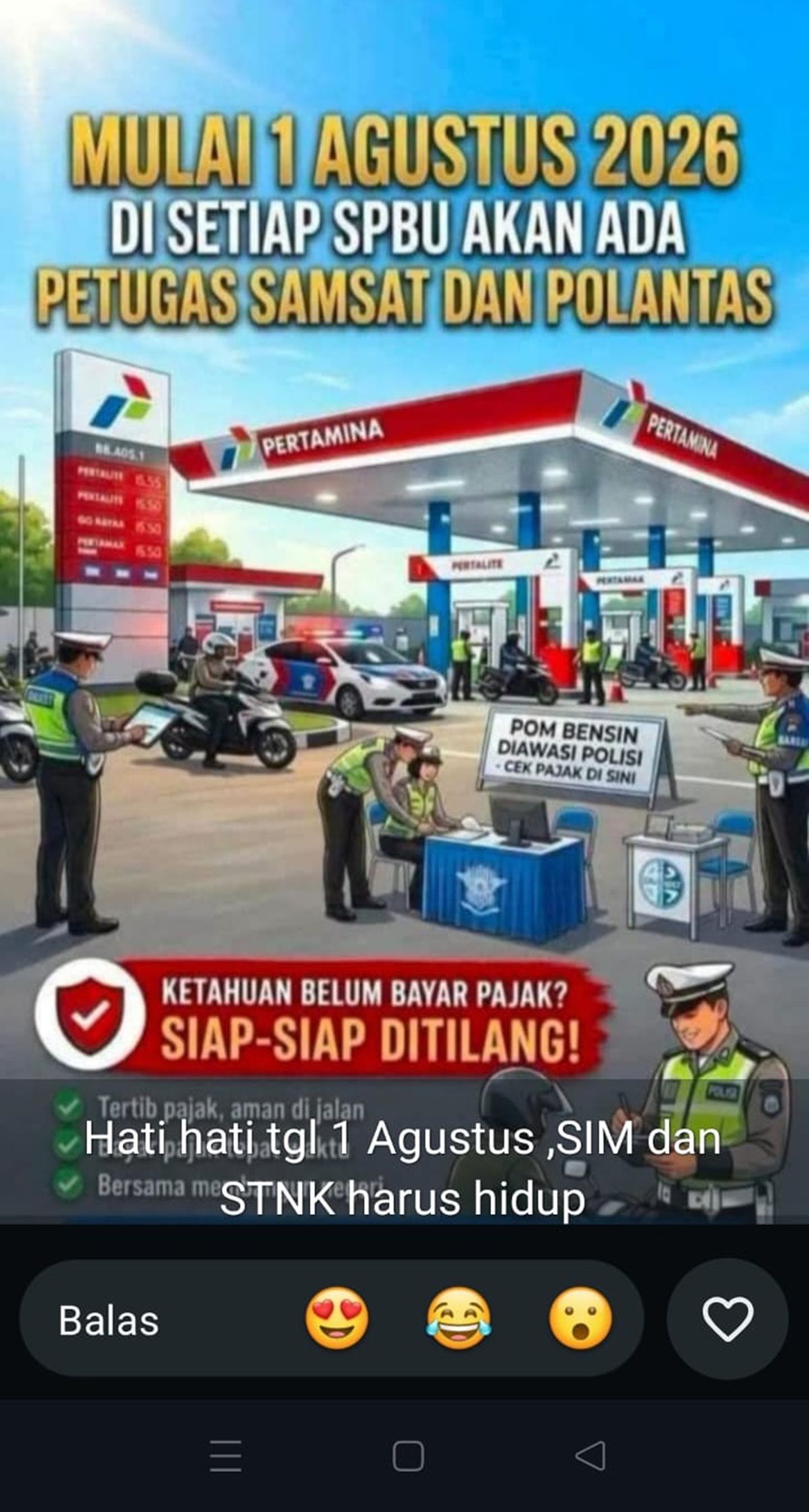 Heboh Petugas Samsat dan Polantas Jaga SPBU Tilang Kendaraan Belum Bayar Pajak Ternyata Hoaks!