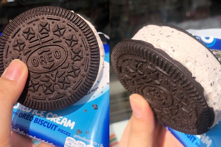 Viral Oreo Jumbo Berisi Es Krim Vanilla, Penampakannya Bikin Warganet Ngiler Abis!