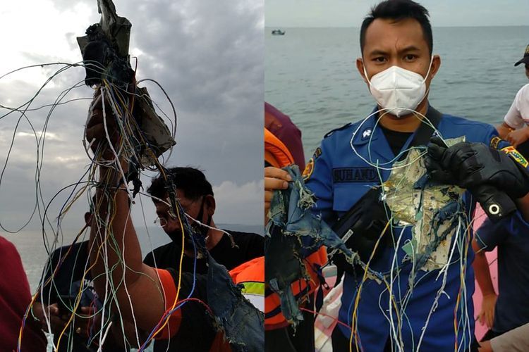 Puing-puing Pesawat dan Serpihan Pakaian Ditemukan Petugas, Diduga dari Sriwijaya Air