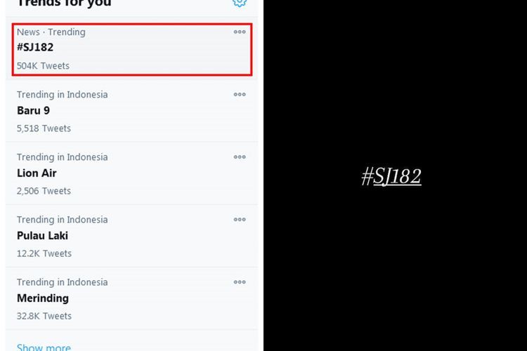 Pesawat Sriwijaya Air SJ 182 Hilang, Tagar #SJ182 Trending di Media Sosial