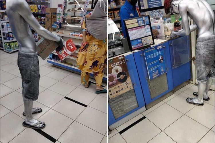 Viral Potret Ayah yang Jadi Manusia Silver demi Beli Susu Anak, Bikin Netizen Mewek