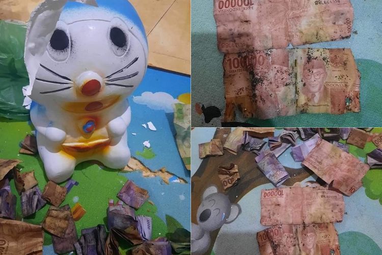 Wanita Ini Syok Lihat Kondisi Uangnya saat Bongkar Celengan