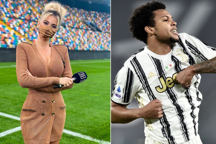 Terpesona dengan Tubuh Aduhai Presenter Cantik, Ekspresi Pemain Juventus Ini Jadi Sorotan