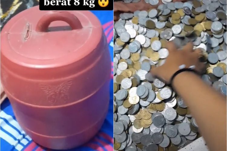 15 Tahun Nabung, Bongkar Celengan Seberat 8 Kg Ini Bikin Kewalahan: Gimana Ngitungnya?