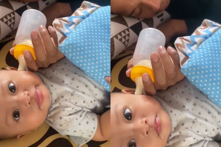 Momen Kocak Bapak-Bapak Asuh Anak Malah Tertidur: Bayi Momong Bapaknya 