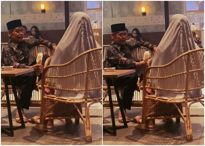 Bucin sampai Tua! Kakek Nenek Ini Bikin Netizen Iri Nongkrong Sambil Makan Es Krim di Kafe