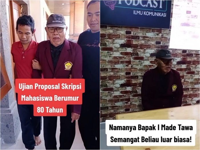 Viral Kakek 80 Tahun di Bali Semangat Jalani Sidang Skripsi, Bikin Netizen Salut