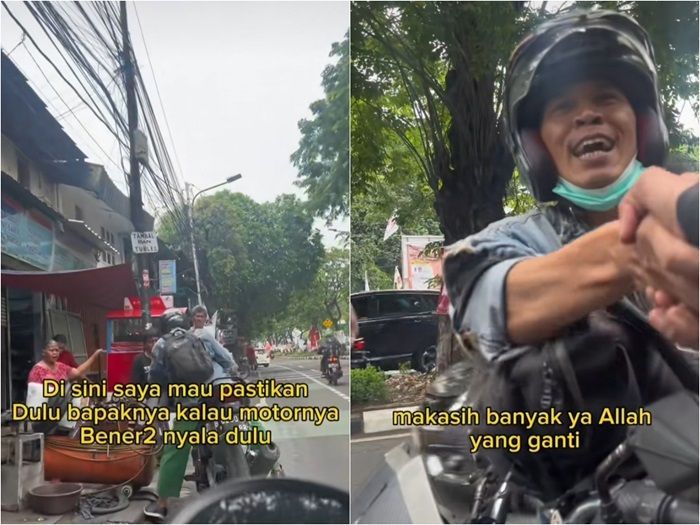 Viral Aksi Mulia Pria Bantu Motor Bapak-bapak yang Mogok dan Belikan Bensin