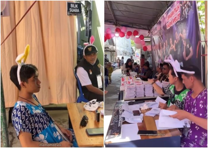 Niat Menghibur, Petugas KPPS di Samarinda yang Pakai Daster dan Bando ala Emak-emak Malah Tuai Pro Kontra