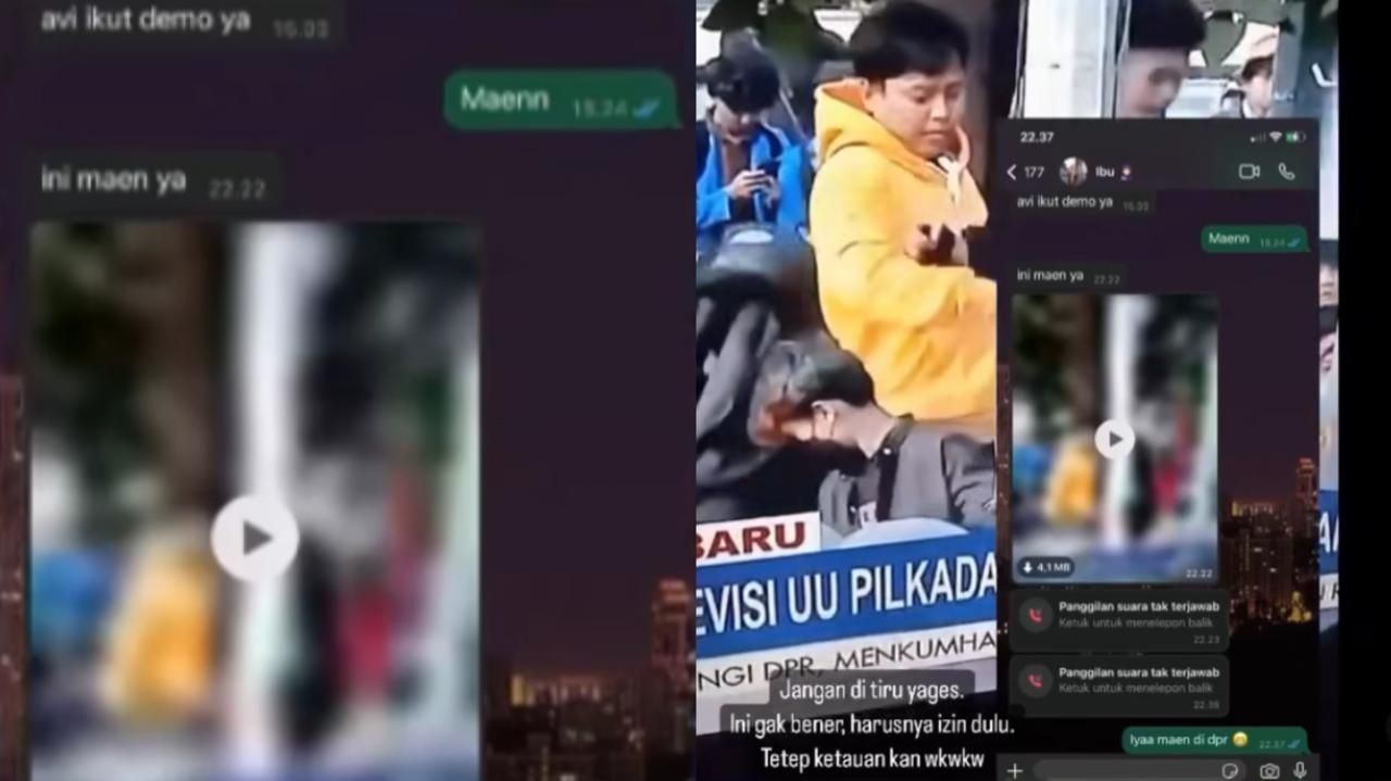 Tak Izin Orang Tua Ikut Demo Tolak Putusan MK, Seorang Mahasiswa Terciduk Emaknya Lewat Saluran TV
