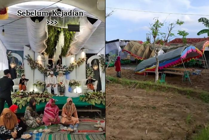 Viral Tenda Pernikahan di Sumenep Ambruk karena Hujan Deras dan Angin Kencang, Netizen: Doa Mantan Terkabul