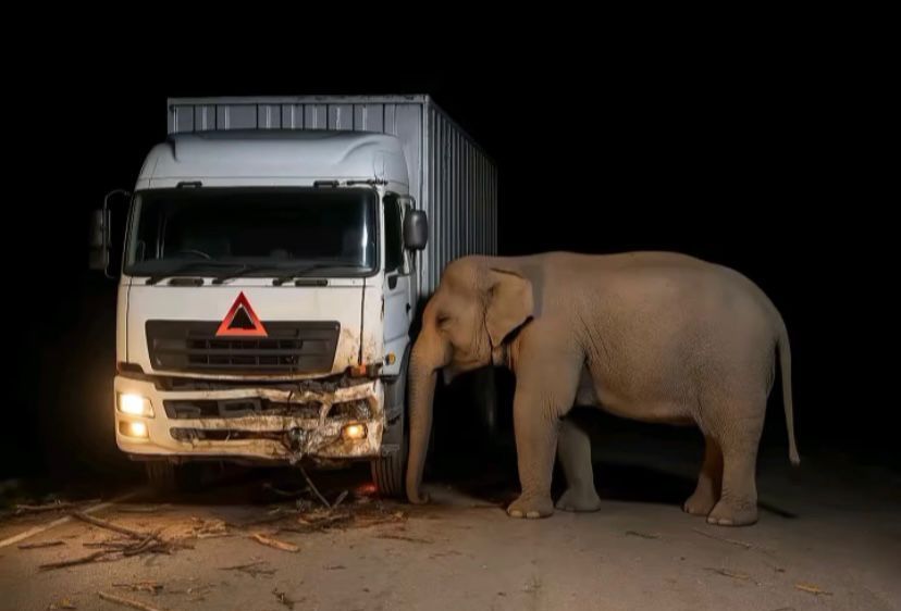 Kisah Pilu Anak Gajah Tewas Tertabrak Truk di Jalan Raya Malaysia, Induknya Setia Menanti
