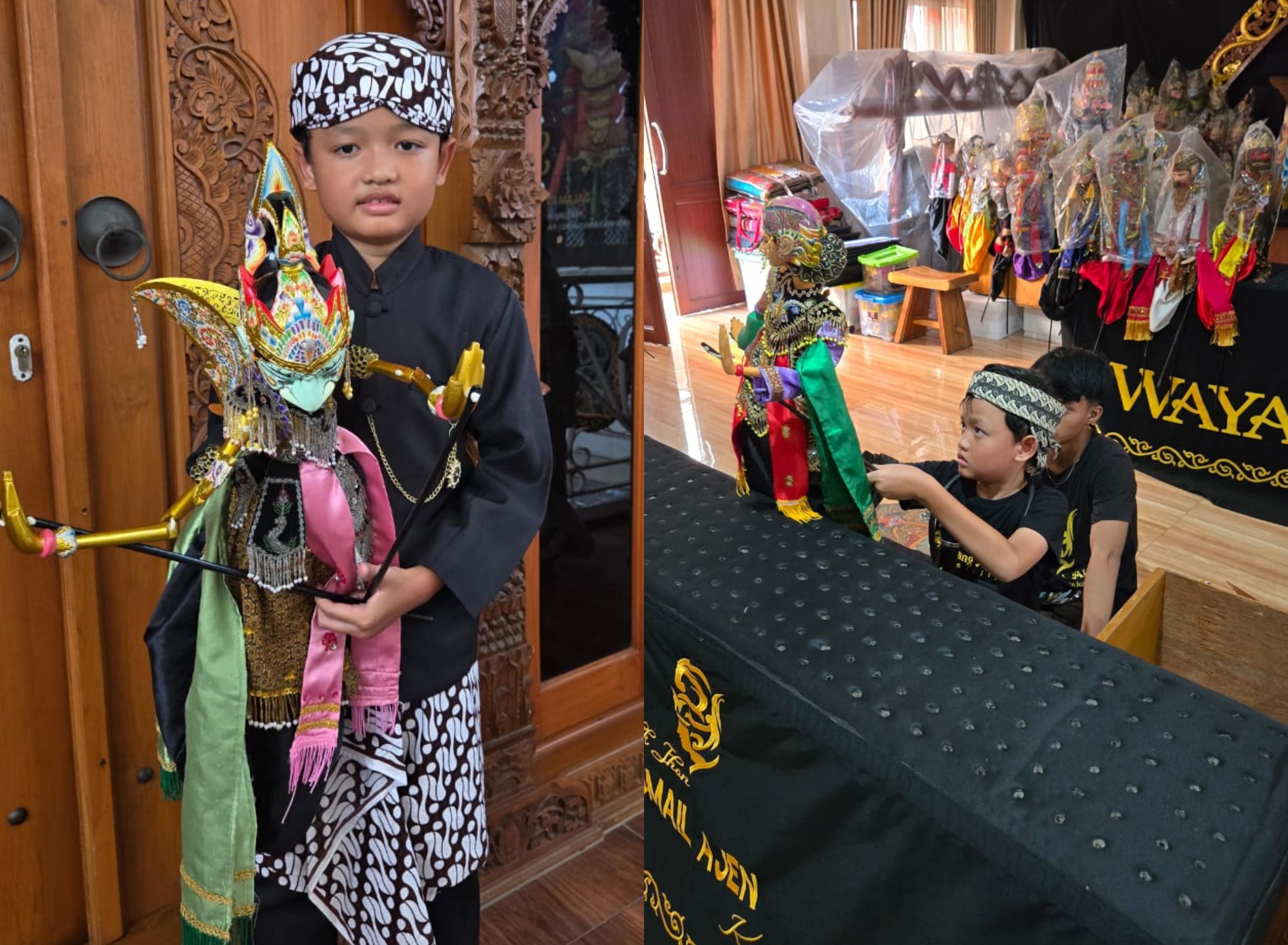 Kecil-kecil Jadi Dalang, Ini Dia John Ismail Ajen yang Fasih Memainkan Wayang Punakawan dengan Kisah Sekolahan