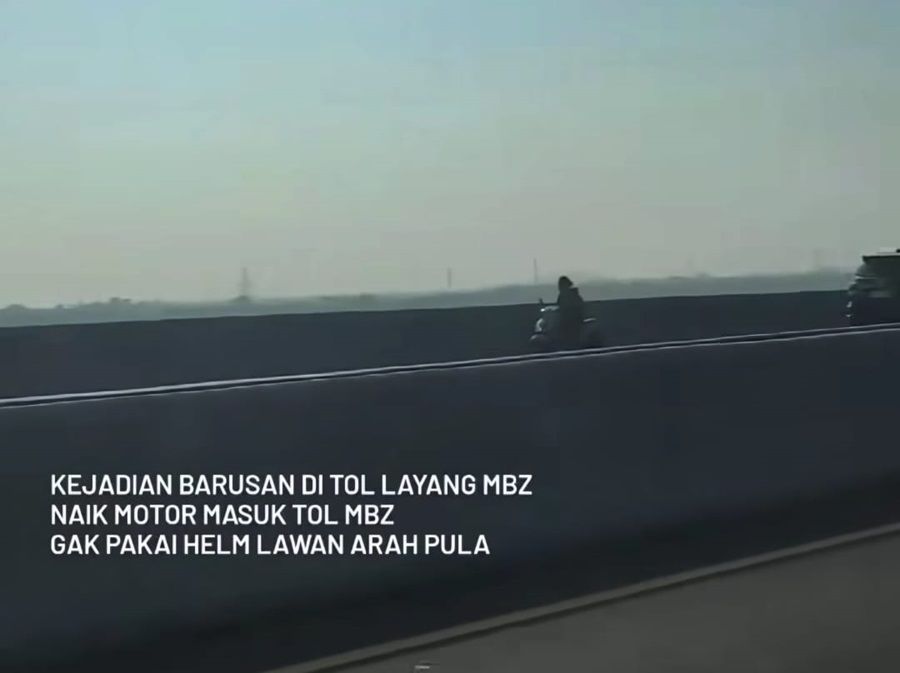 Viral! Ini Kronologi Pemotor Masuk Tol MBZ hingga Melaju Lawan Arah