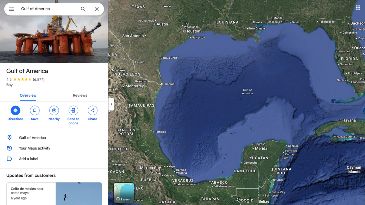 Dari Teluk Meksiko Jadi Teluk Amerika, Google Maps Ikuti Perintah Donald Trump